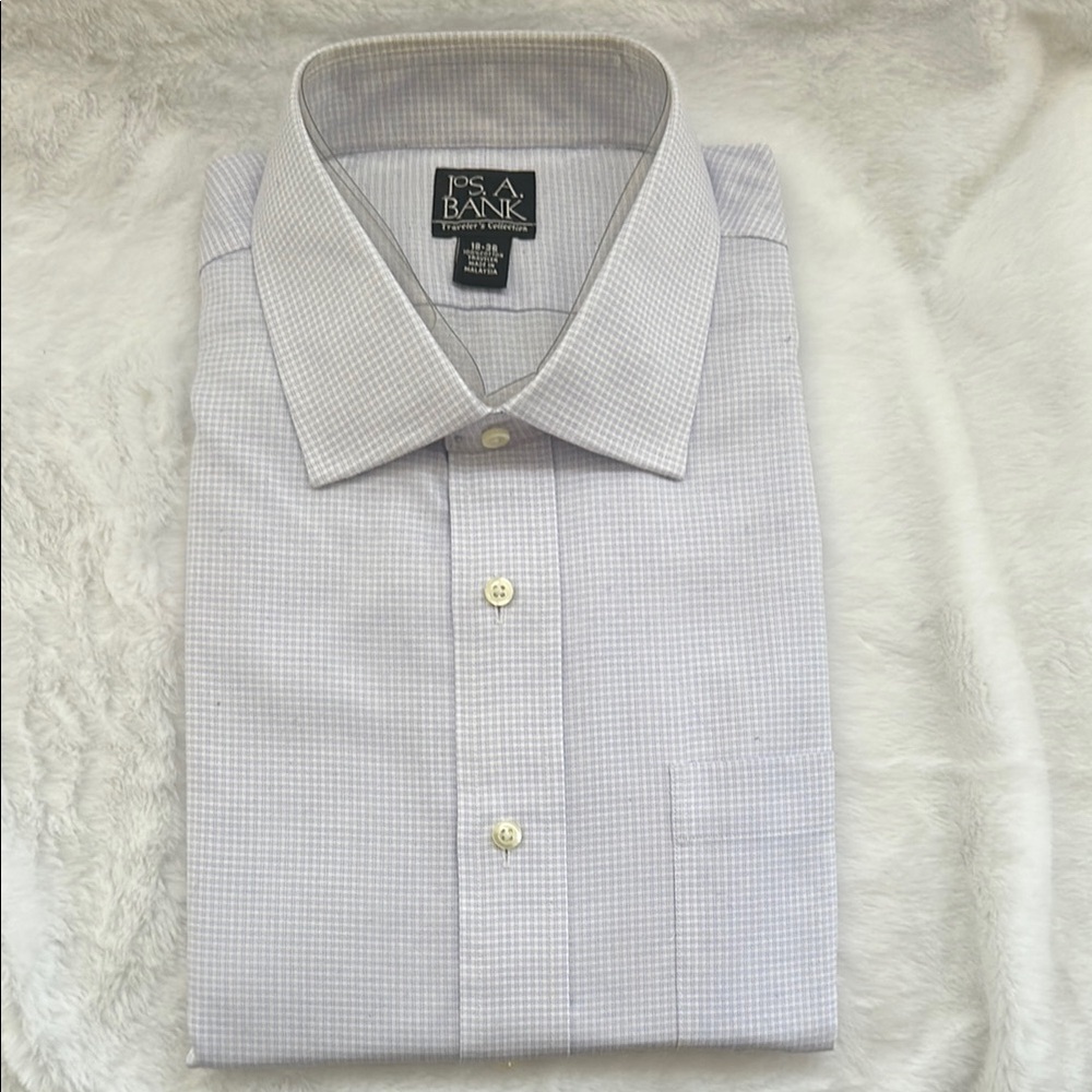 Jos A Bank Men's Dress Shirt - Purple Checkered size 18-36.